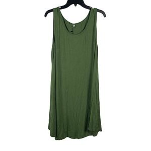 Molerani Women Olive Green Tank Sleeveless Scoop Neck Dress Size XL